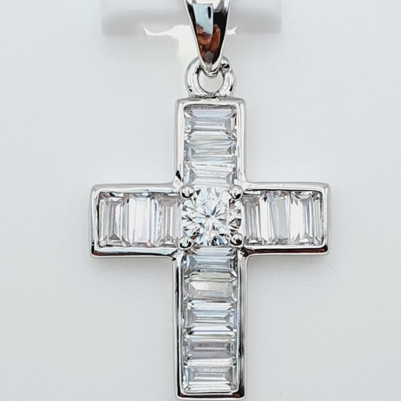 925 Sterling Silver Cubic Zircon Pendant for Women/Girls, US925P1112 - Picture 2 of 8